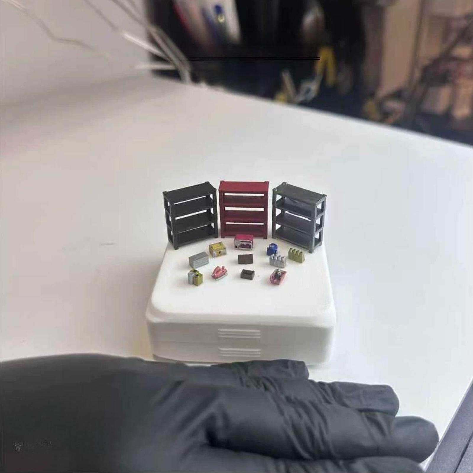 Car Accessories Shop - 1/64 Miniature Rack Model Ornament Mechanic