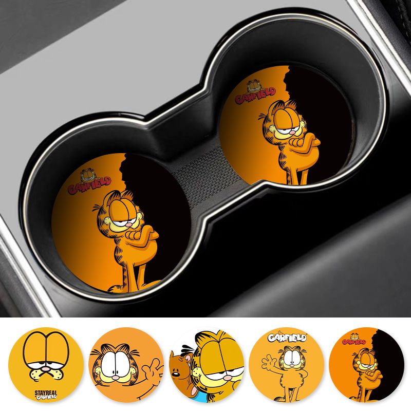 Car Accessories Workshop - Cartoon Garfield Car Cup Coaster Universal