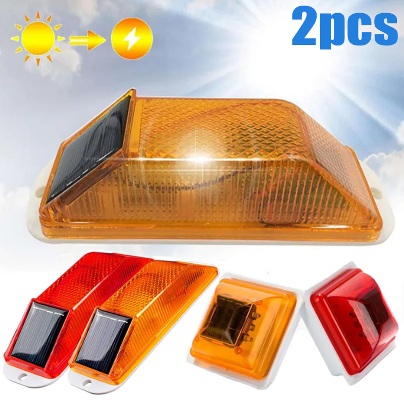2Pcs Solar Strobe Warning Ligh - огляд і ціна Car Accessories For Night Driving