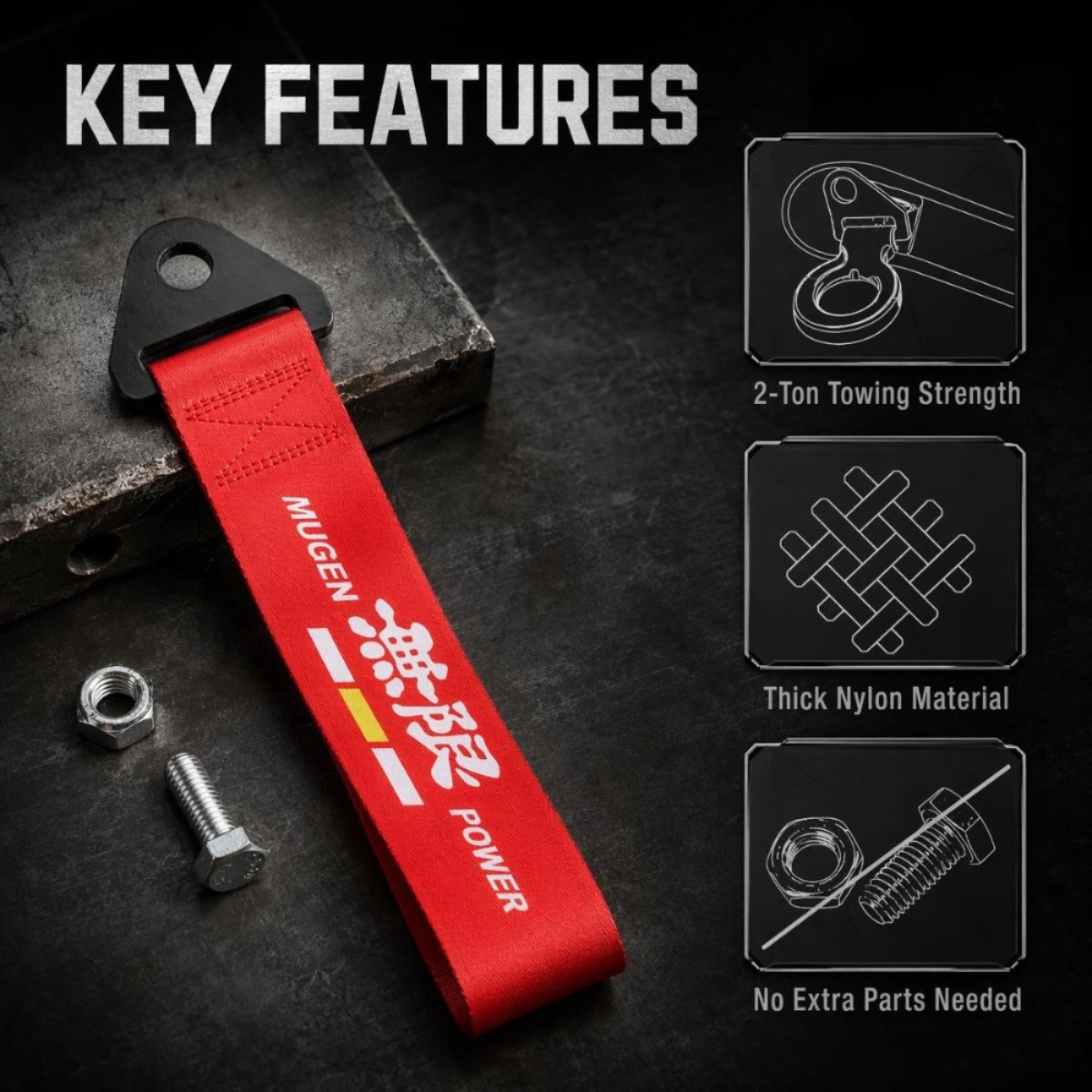 Car RACING Towing Rope JDM Dec - огляд і ціна Car Accessories Jdm
